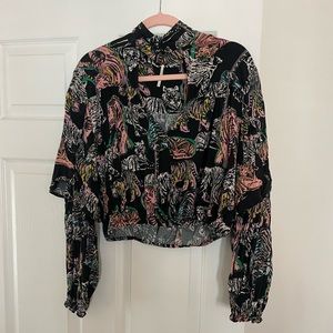 Free people tiger print top